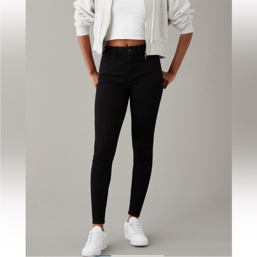 American Eagle High Rise Black Dream Stretch Jegging 18 NEW